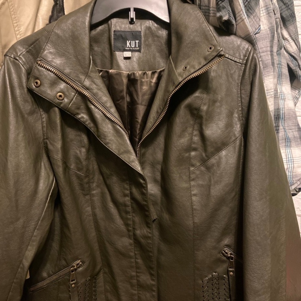 Kut from the Kloth Olive Leather Jacket